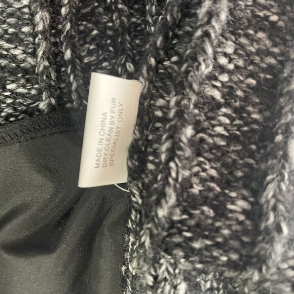 Linda Richards Luxury Tibet Lamb Wool Cardigan Sweater Hooded Size Large Black - Picture 7 of 7